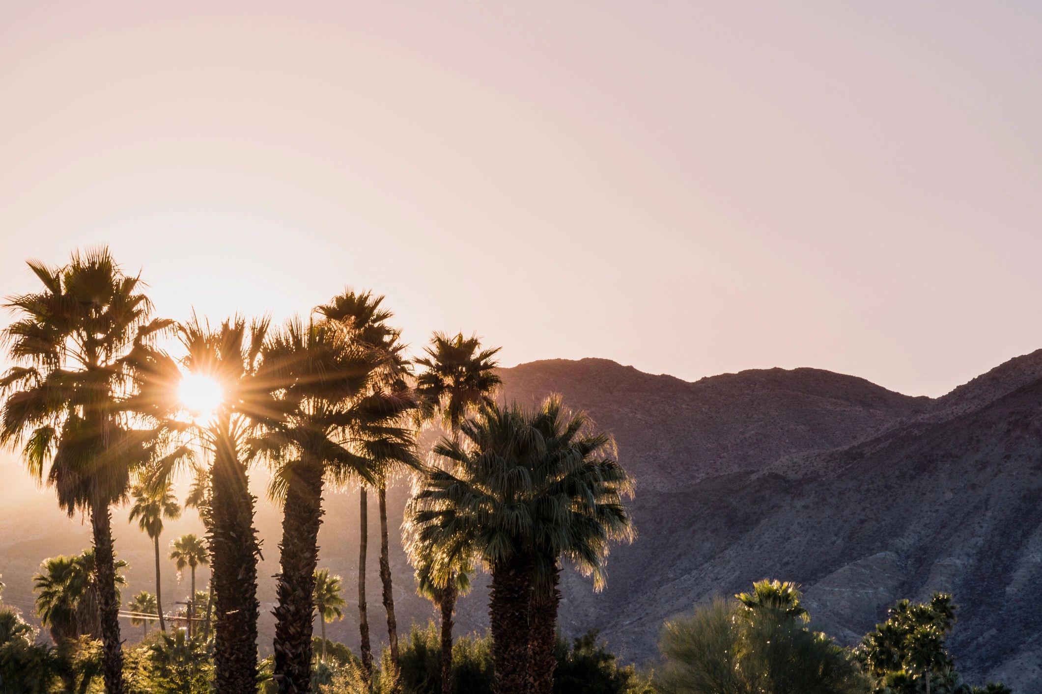 California home and mountain landscape
