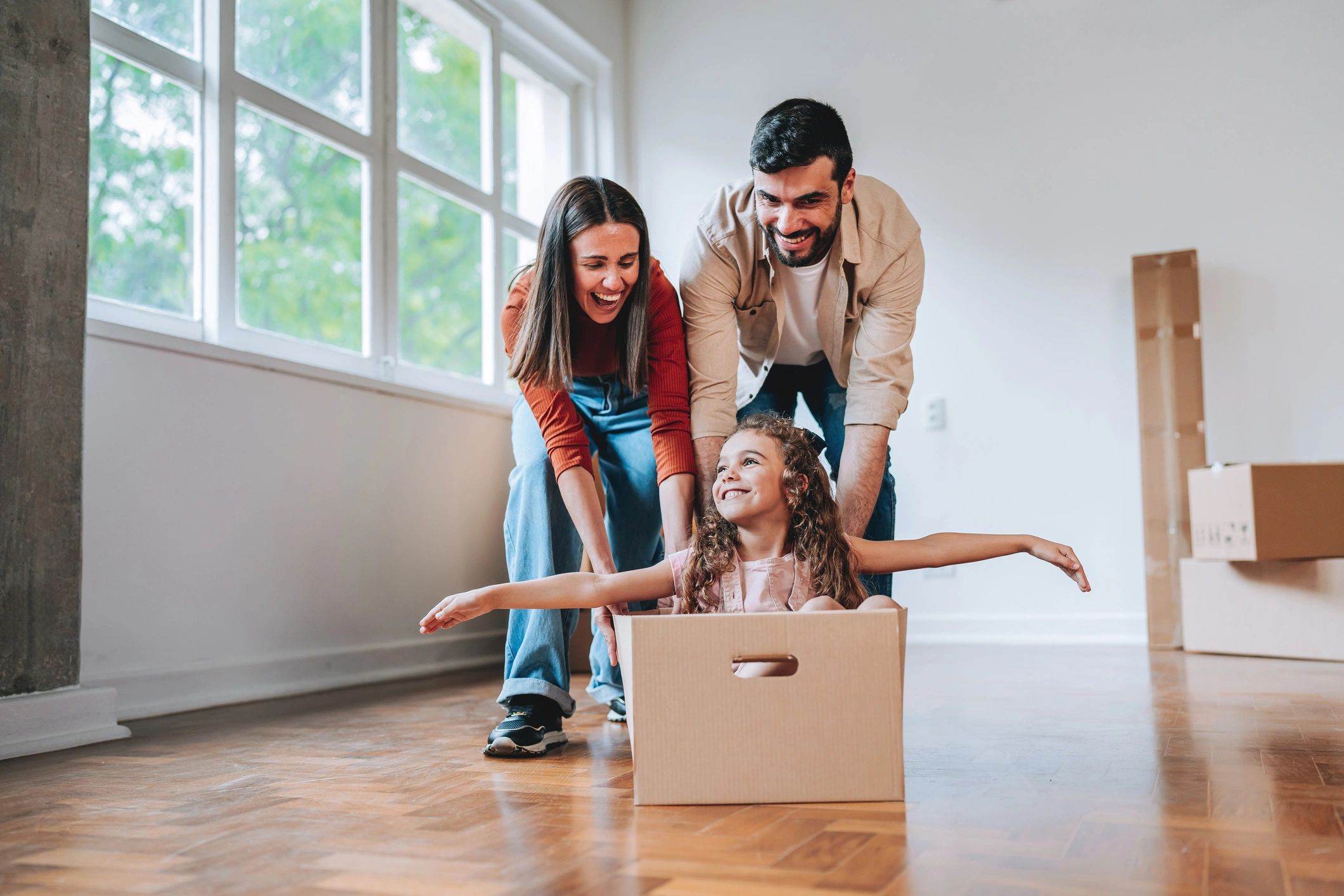 Family celebrating a new home